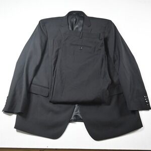Mantoni 50L 40x29 Black Super‎ Fine 100% Wool Mens Jacket Pants Suit